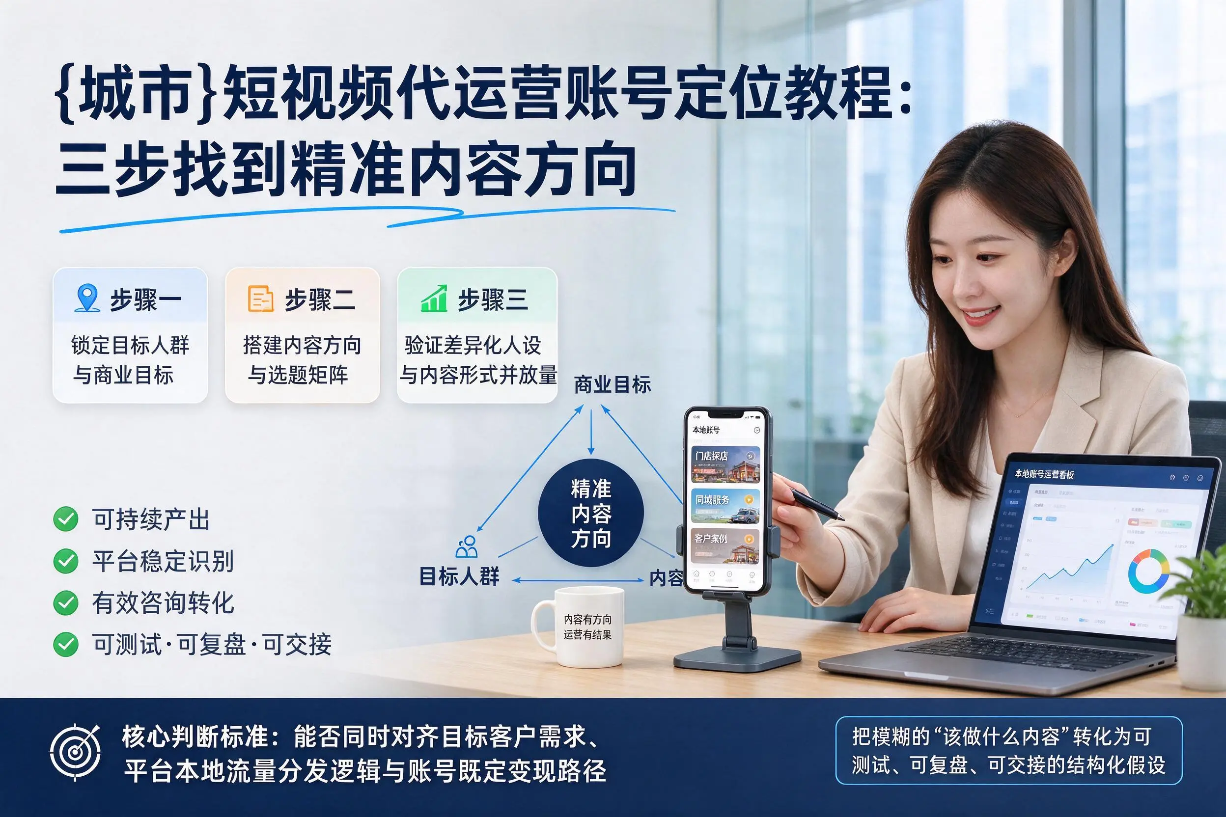 惠州短视频代运营账号定位教程:三步找到精准内容方向