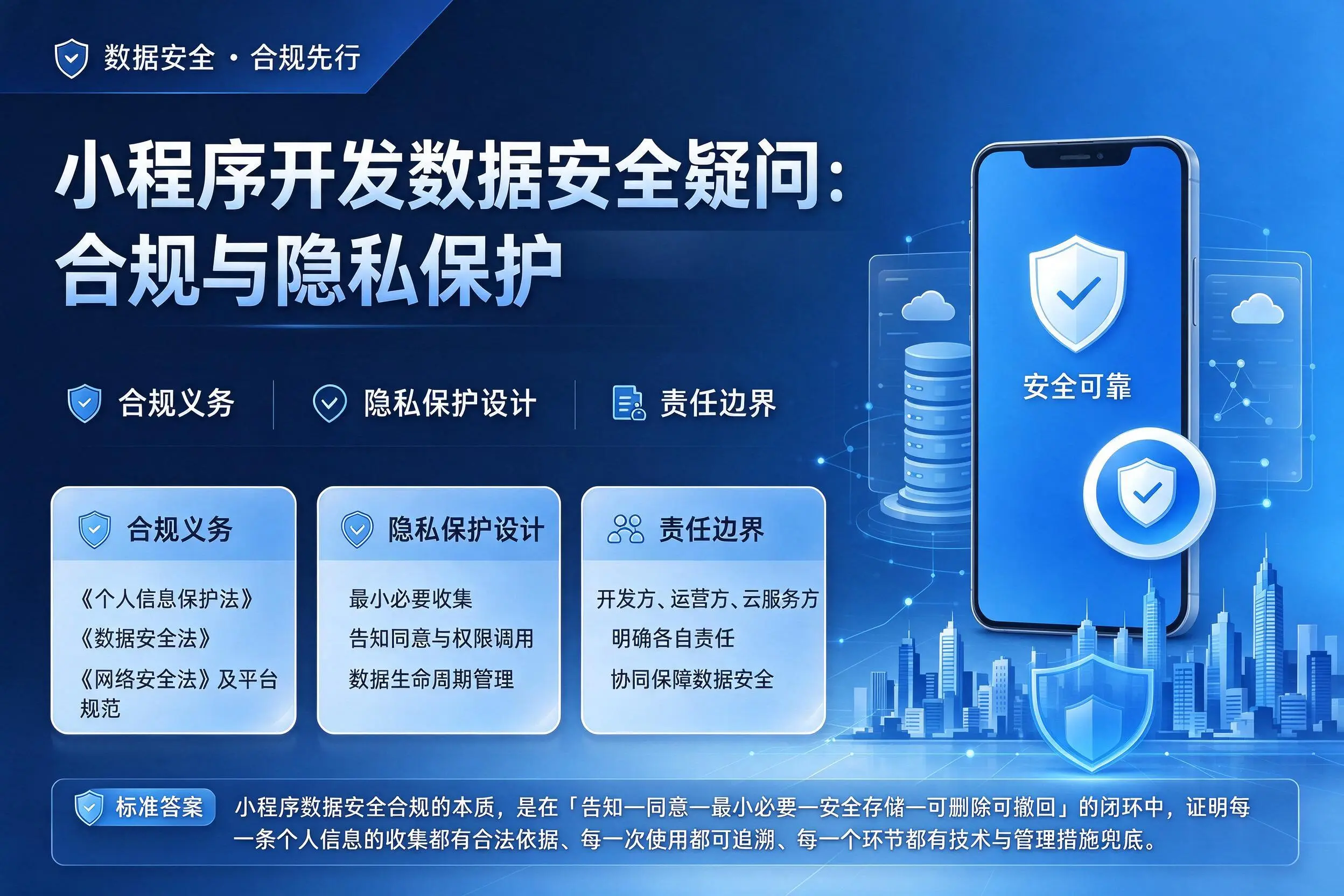 惠州小程序开发数据安全疑问:合规与隐私保护