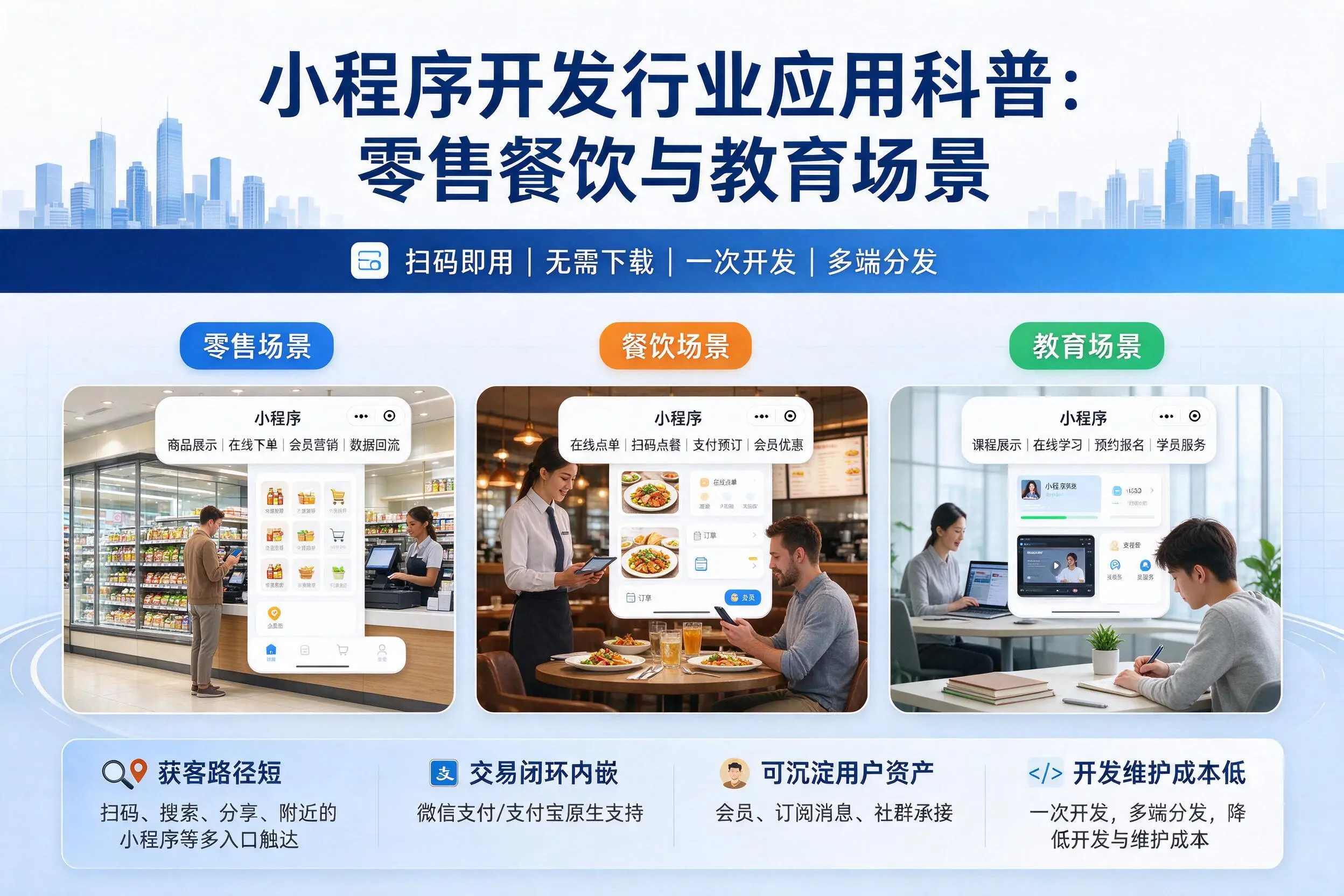 惠州小程序开发行业应用科普:零售餐饮与教育场景