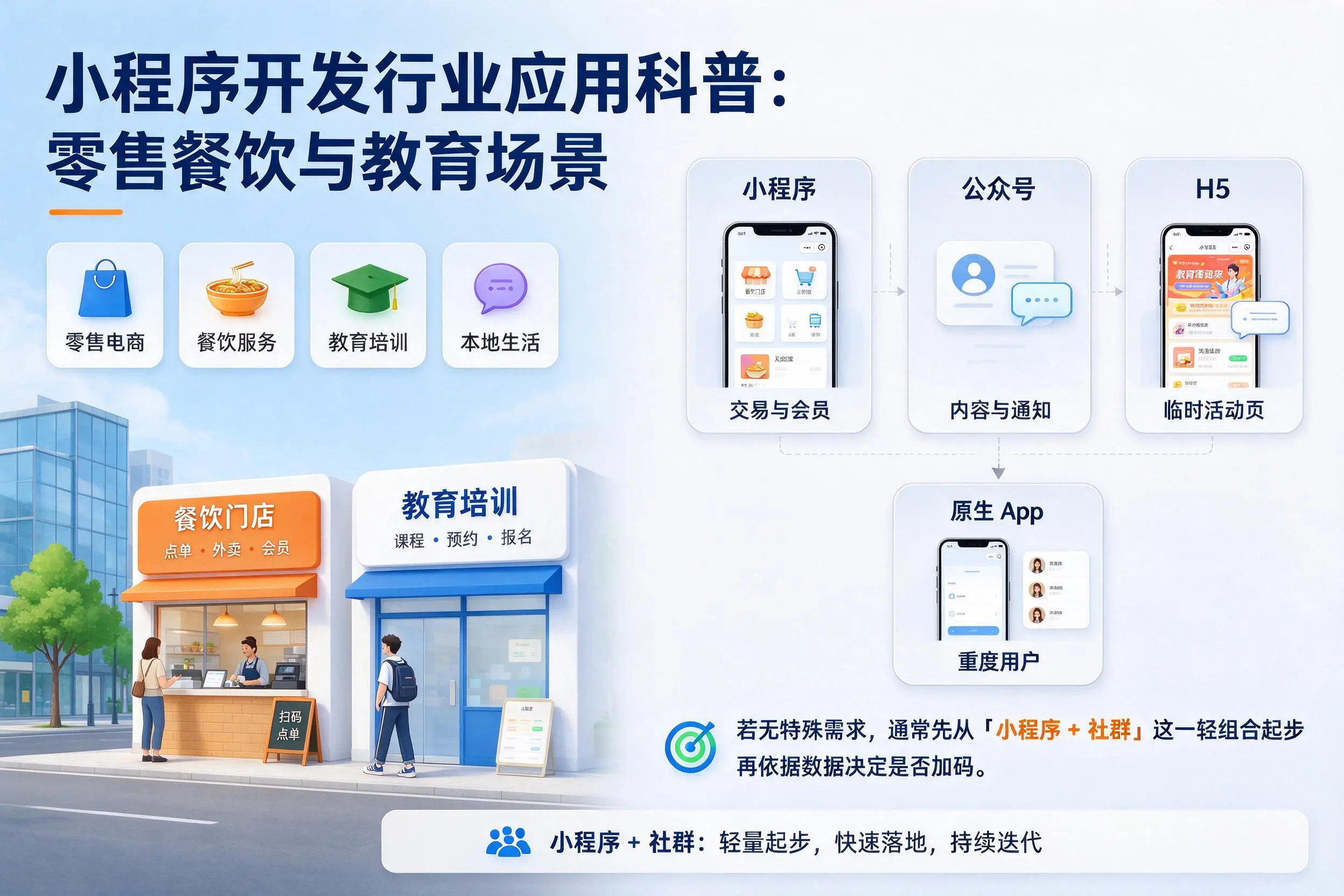 惠州小程序开发行业应用科普:零售餐饮与教育场景
