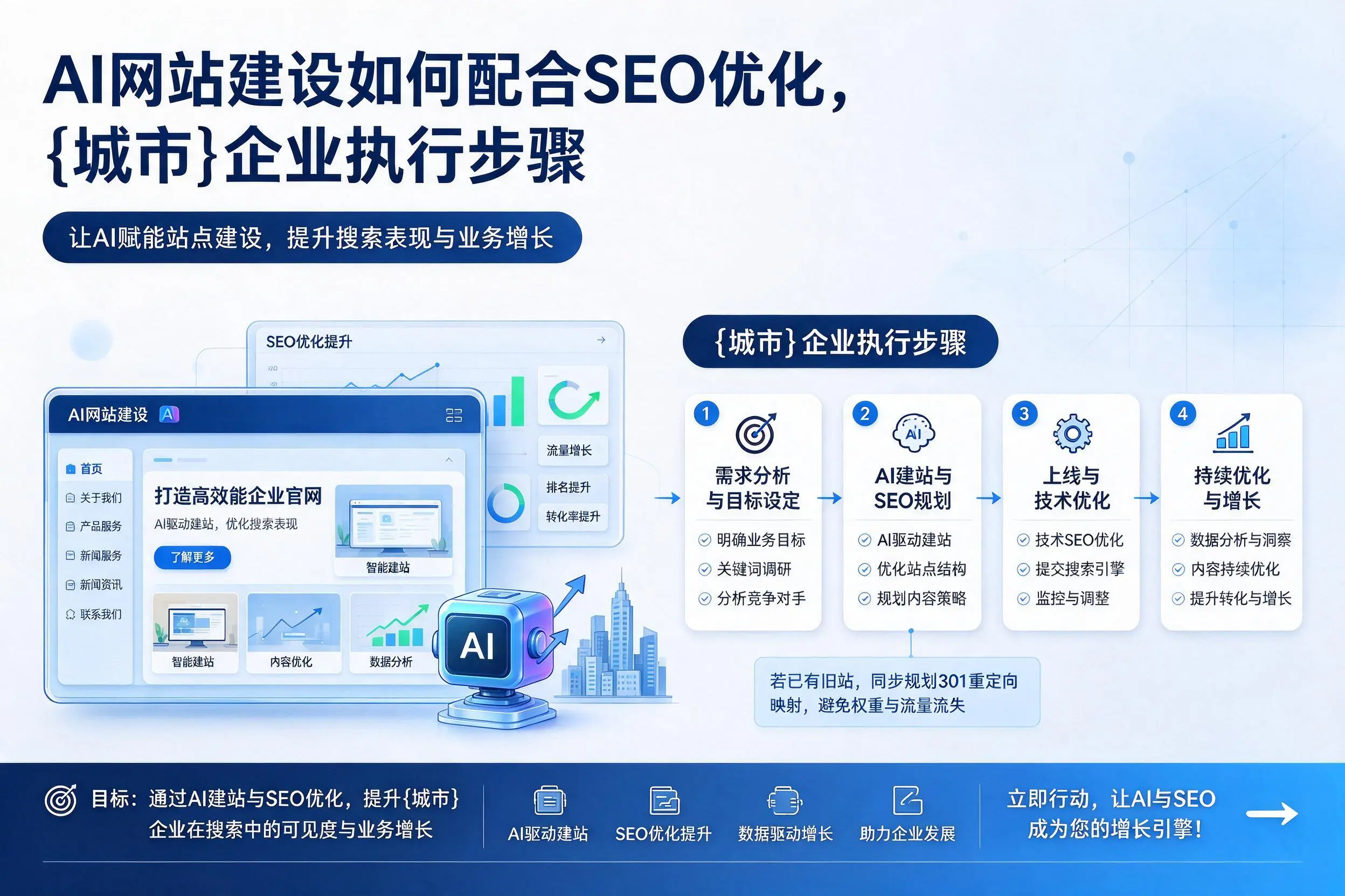 AI网站建设如何配合SEO优化，惠州企业执行步骤