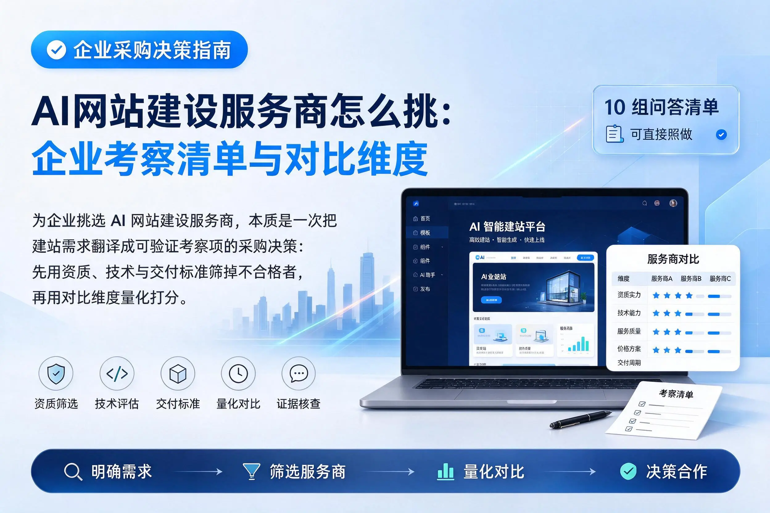 AI网站建设服务商怎么挑：惠州企业考察清单与对比维度