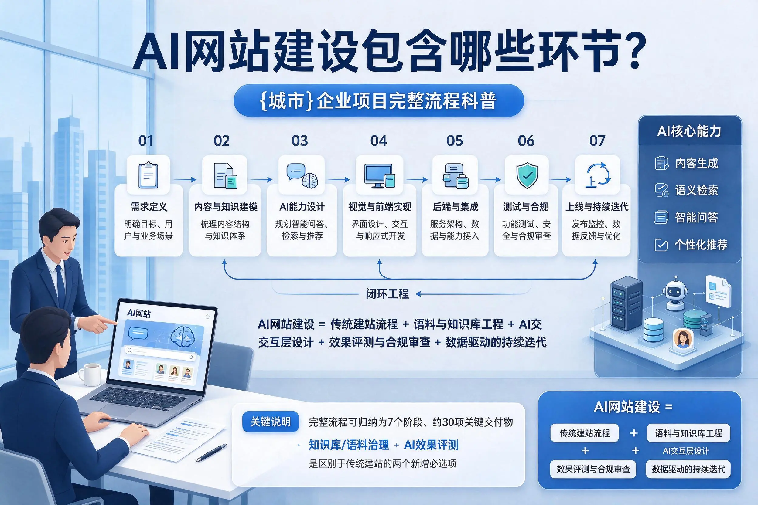 AI网站建设包含哪些环节？惠州企业项目完整流程科普